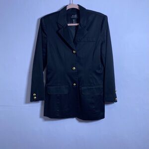 Elegant Black Blazer with Gold Accents